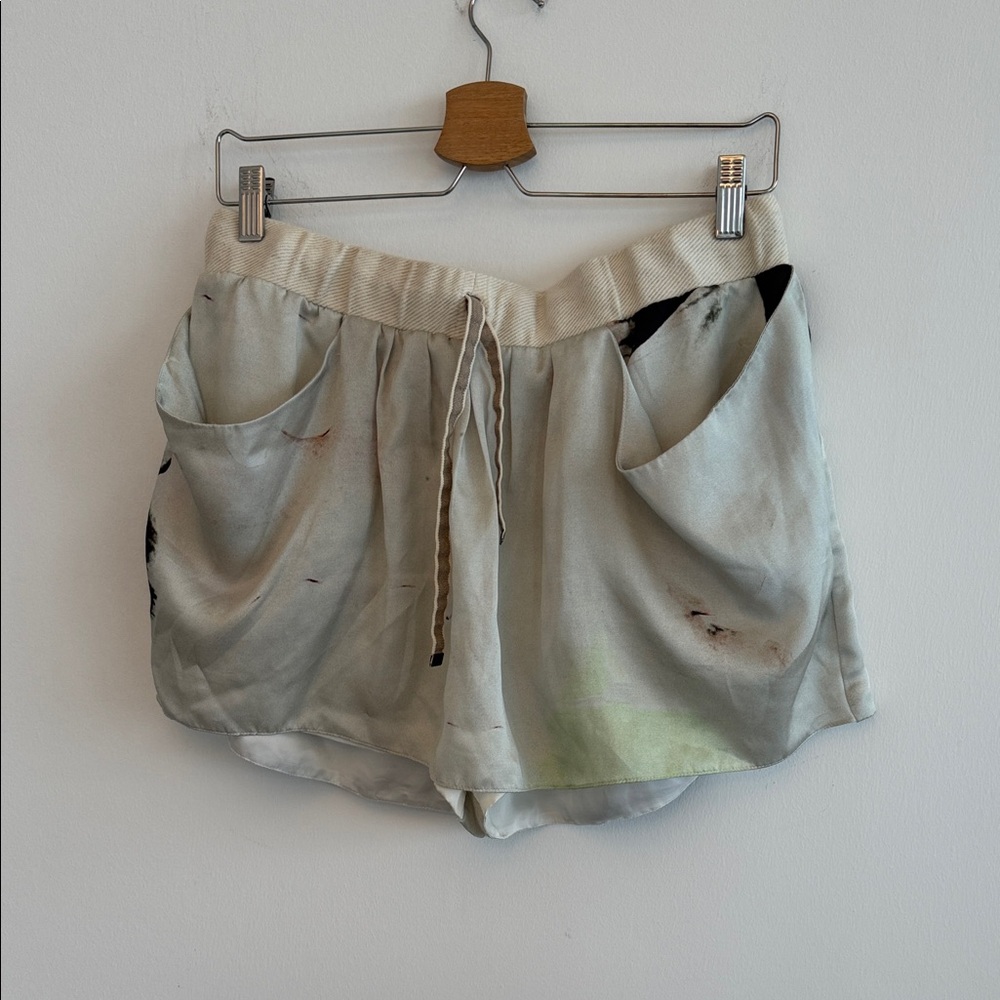 Women's Light Sage Drawcord Athletic Shorts with Pockets